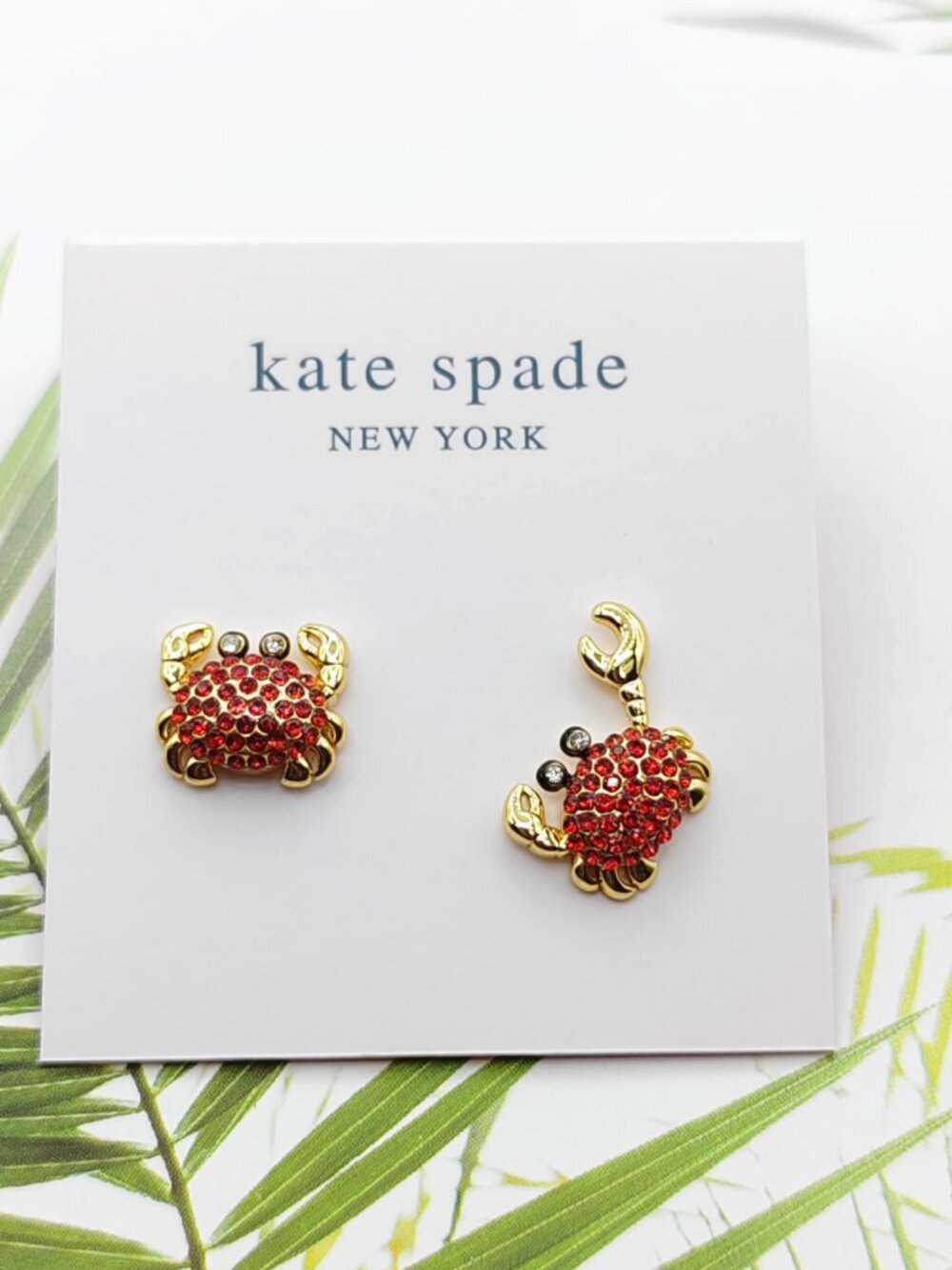 Kate Spade crab earrings Red